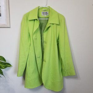 Bill Blass Lime Green Fashion Coat